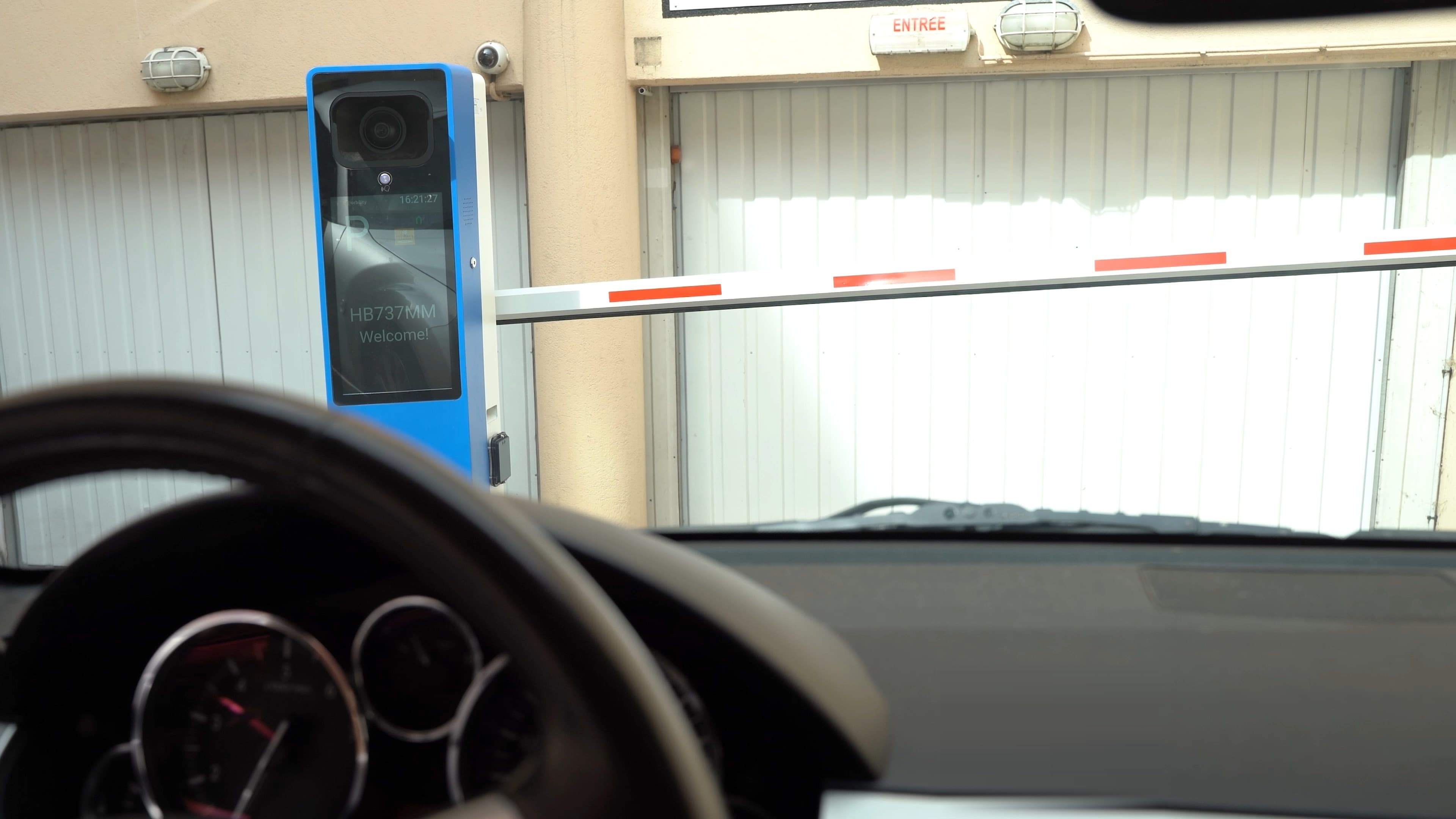 LPR camera at a car park entrance